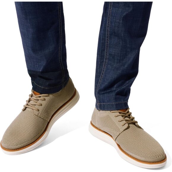 ⚡Bruno Marc Men Khaki Knit Flex Mesh Oxfords Lace-Up Lightweight Casual Sneakers - Picture 6 of 7